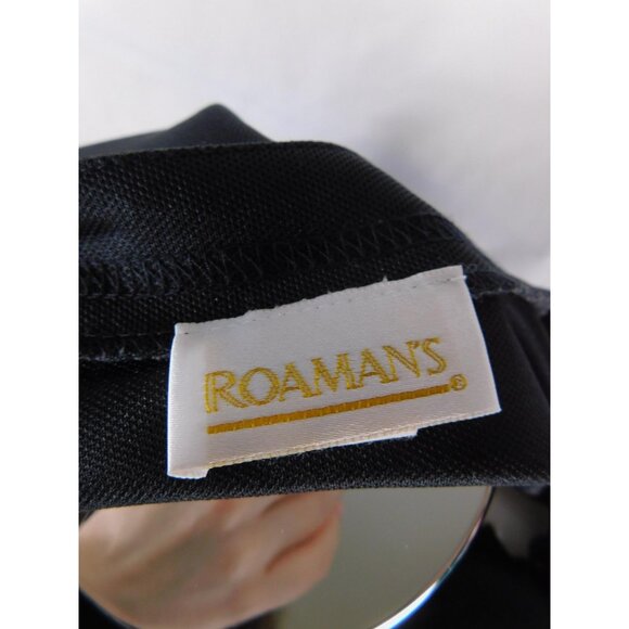 Roaman's Cardigan Womens Black Lace Hem Button Front Long Sleeve Made in USA - Picture 10 of 11